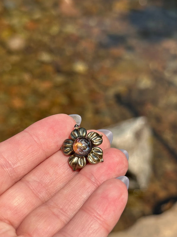 Electrum Dichro Flower Pendant #1