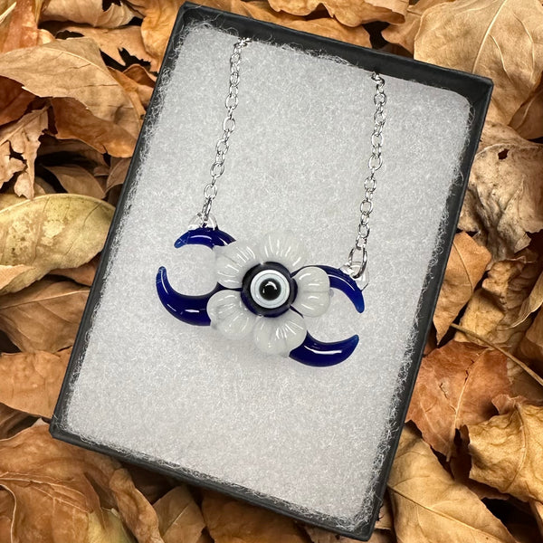 Triple Moon w/ Flower - Evil Eye glow-in-the-dark
