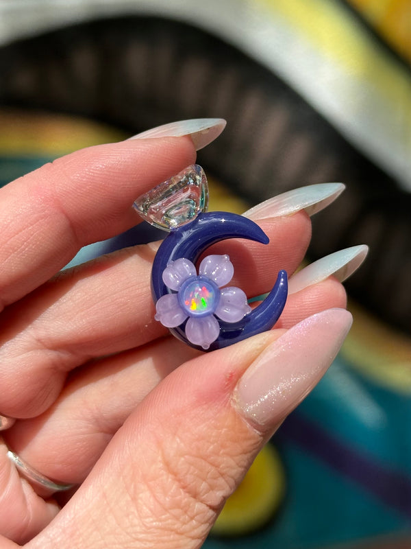Mini Floral Moon Pendant Hyacinth