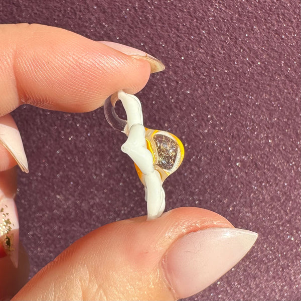 Dichro Flower Pendant -Daisy with Gold Sparkles