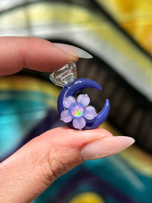 Mini Floral Moon Pendant Hyacinth