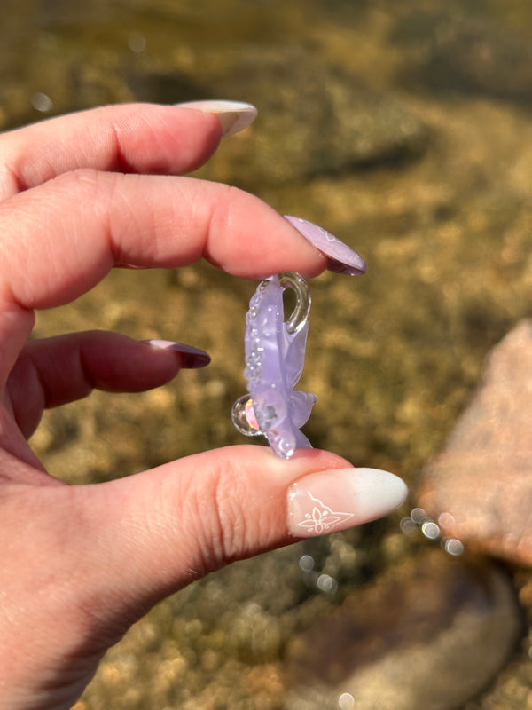 Sparkly Canna Leaf Pastel Purple