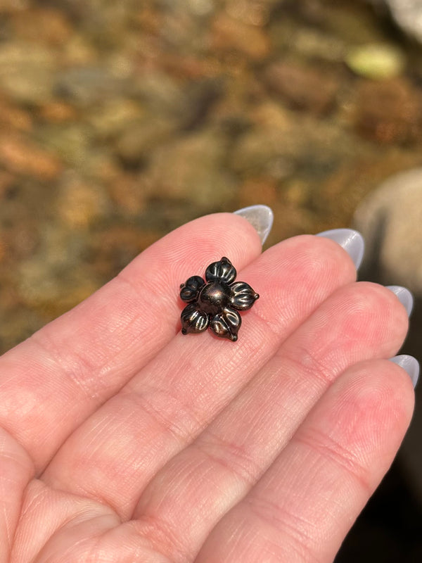 Tiny Electrum Flower Charm #1