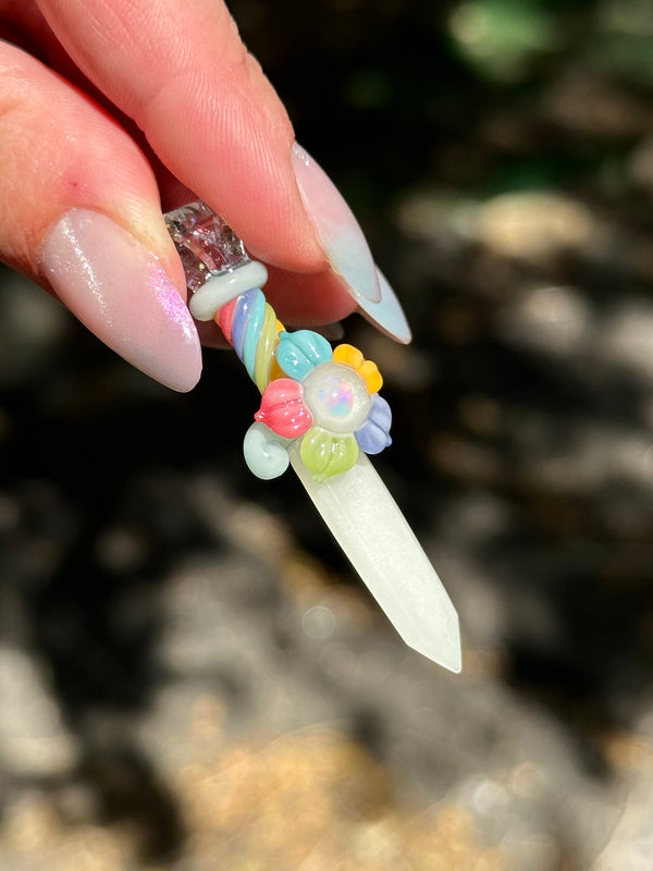 Flower Blade Pendant Pastel Rainbow