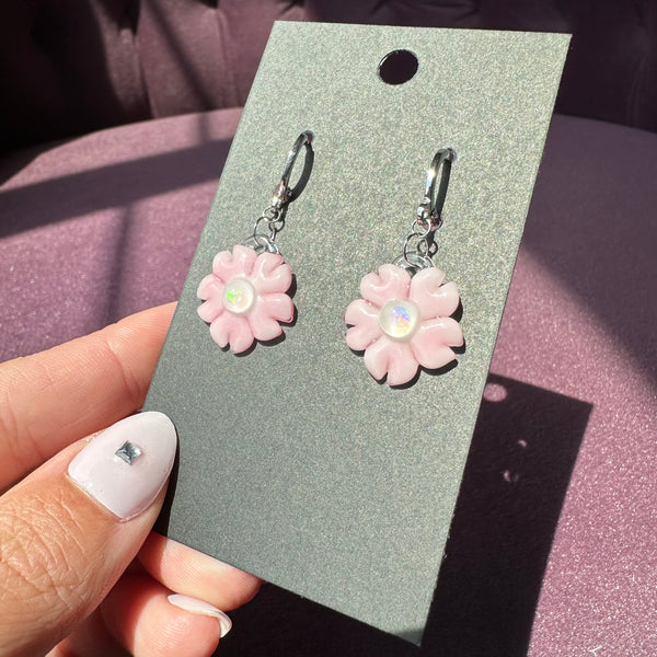 Cherry Blossom Earrings #4 2mm Opal