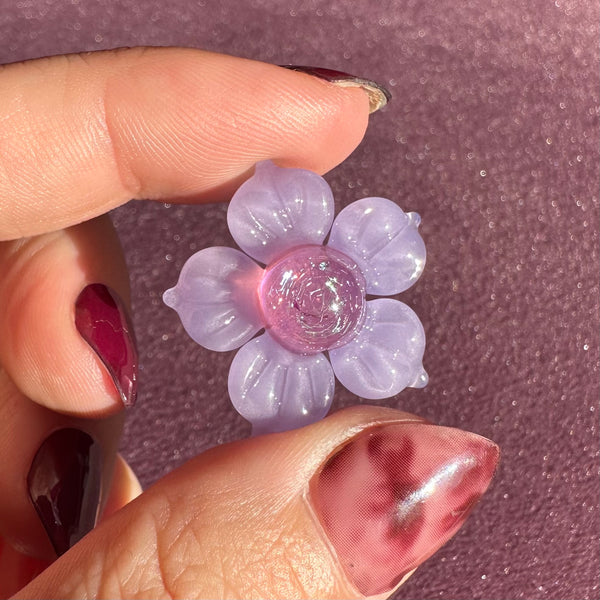 Dichro Flower Pendant Purple Satin & Telemagenta