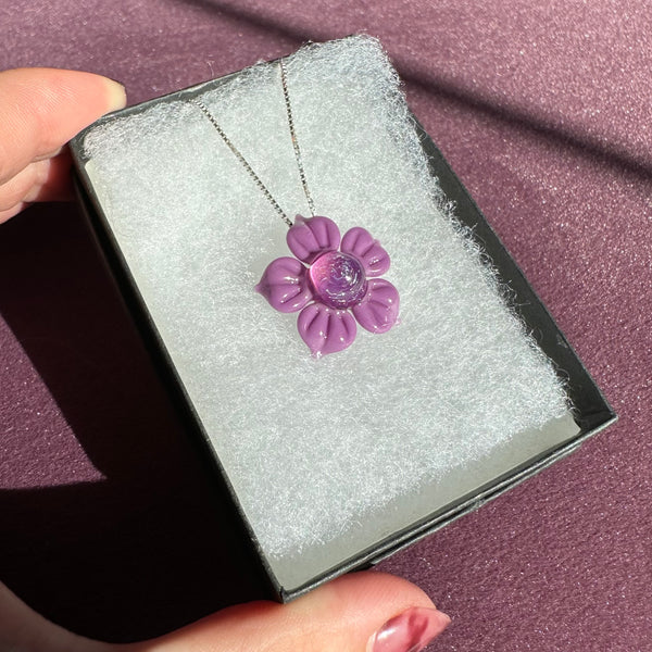 Dichro Flower Pendant Spring Purple & Royal Jelly