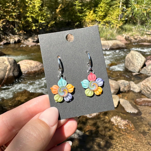 Rainbow Flower Earrings