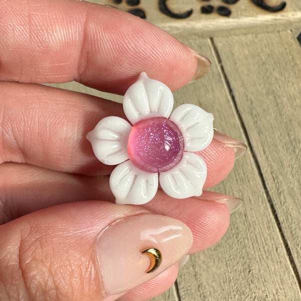 Dichro Flower Pendant - Telemagenta White