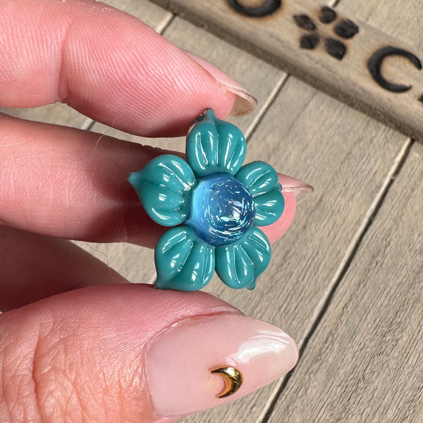 Dichro Flower Pendant - Aqua