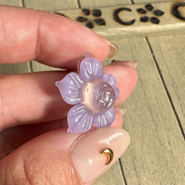 Dichro Flower Pendant - Peach Purple Satin