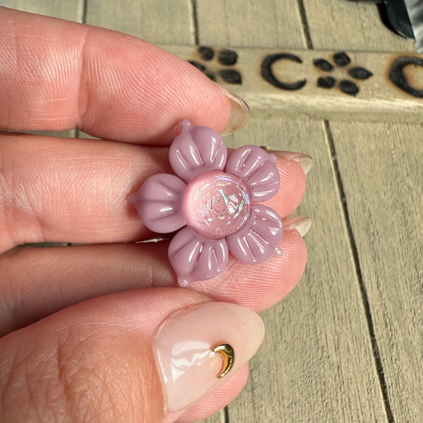 Dichro Flower Pendant - Peach Mauve