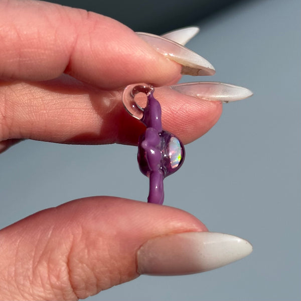 Opal & Dichro Flower Pendant Purple Heart