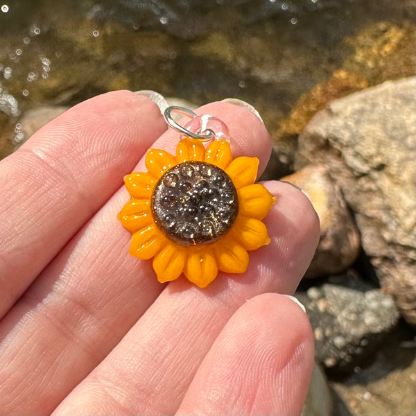 Sunflower Glass Pendant #2