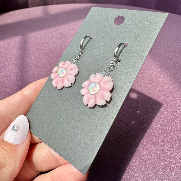 Cherry Blossom Earrings #1 3mm Opal