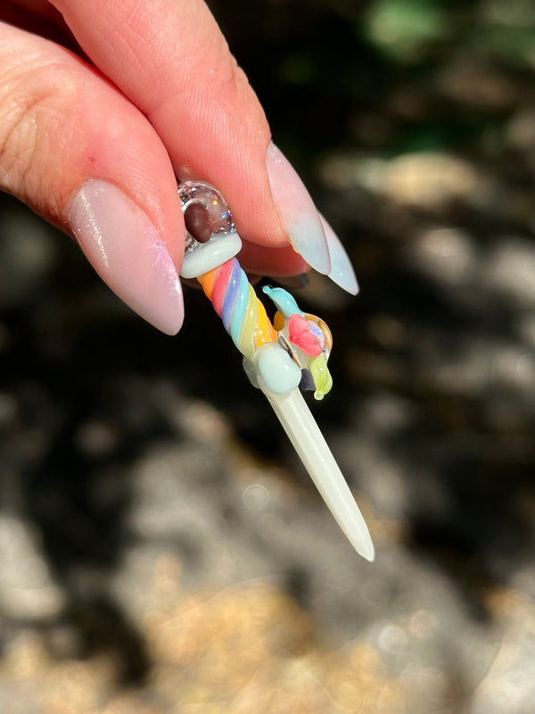Flower Blade Pendant Pastel Rainbow