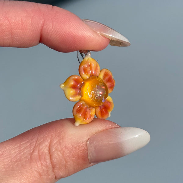 Opal & Dichro Flower Pendant Yellow