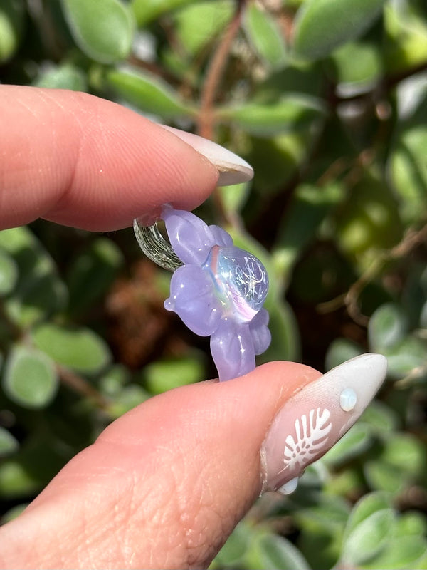 Pastel Rainbow Dichro Flower Purple Satin