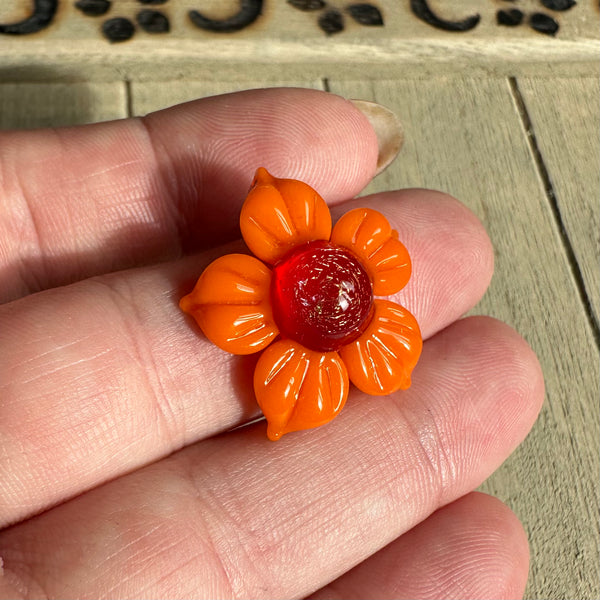 Dichro Flower Pendant - Red Orange