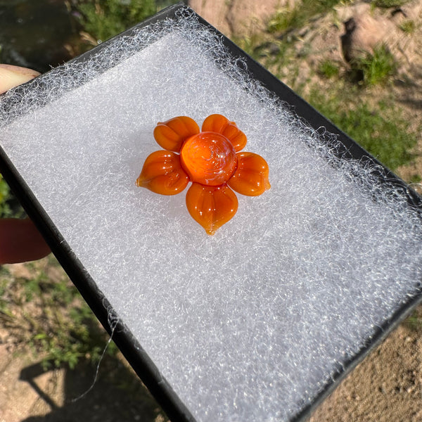 Dichro Flower Pendant Orange Swirl