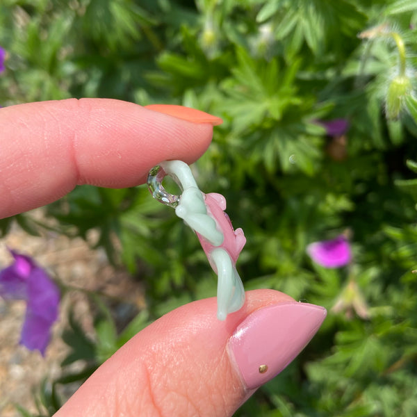 Cubic Zirconia Flower Pendant Blush and Mint
