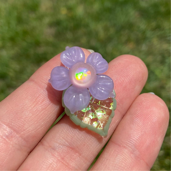 Leaf & Flower Mini Pendant Purple Blush And Mint