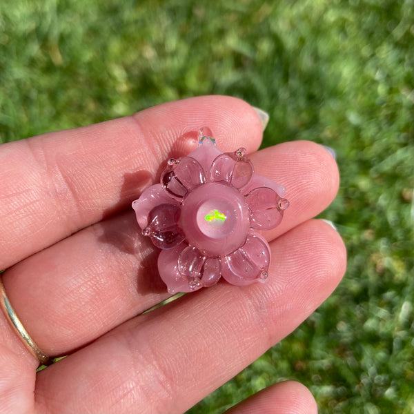 Mini Spinner Flower Pendant Blush and Peach Agate