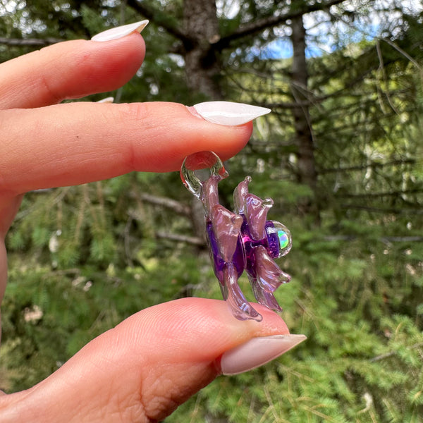Mini Spinner Flower Pendant Royal Jelly & Opal Lavender