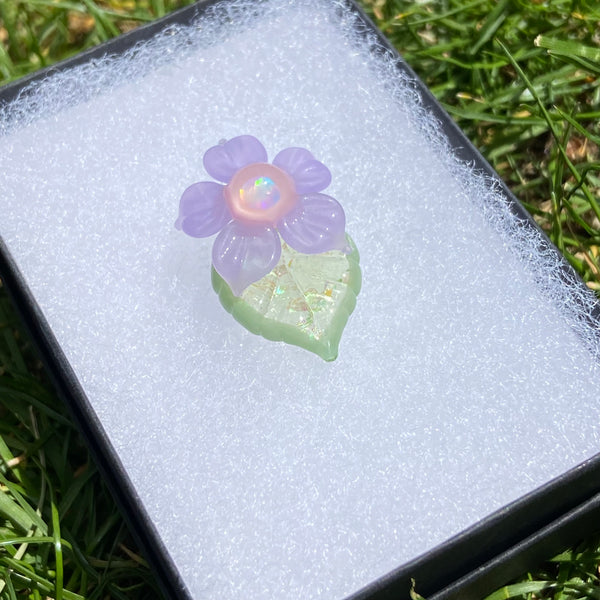 Leaf & Flower Mini Pendant Purple Blush And Mint