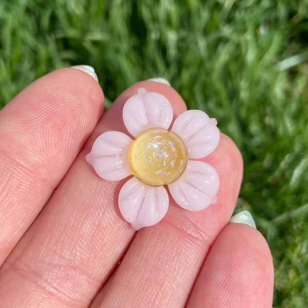 Dichro Flower Pendant Bubblegum & Yellow