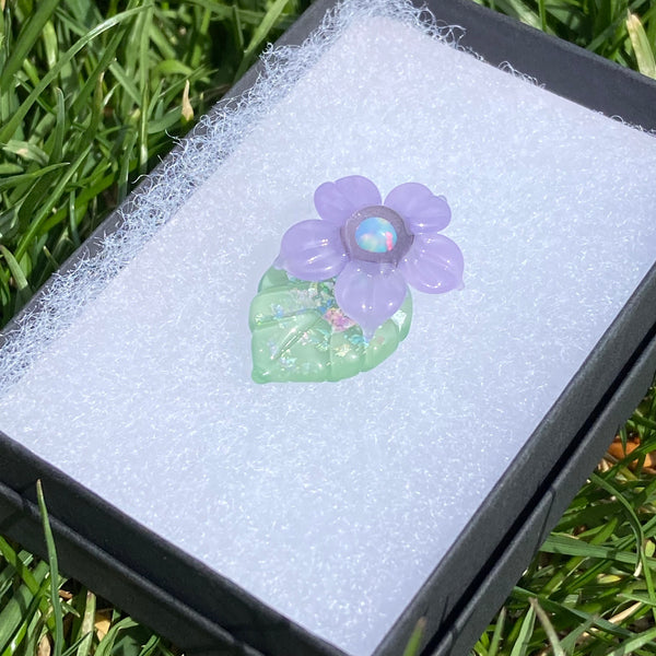 Leaf & Flower Mini Pendant Purple And Mint