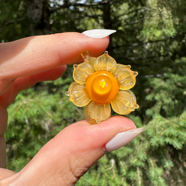 Mini Spinner Flower Pendant Yellow