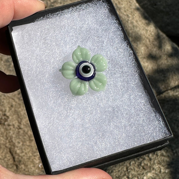 Evil Eye Protection Flower Pendant Mint