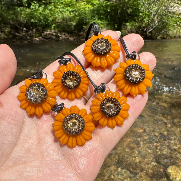 Sunflower Glass Pendant