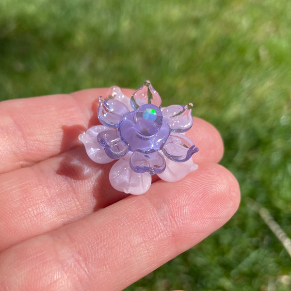Mini Spinner Flower Pendant Bubblegum Lavender