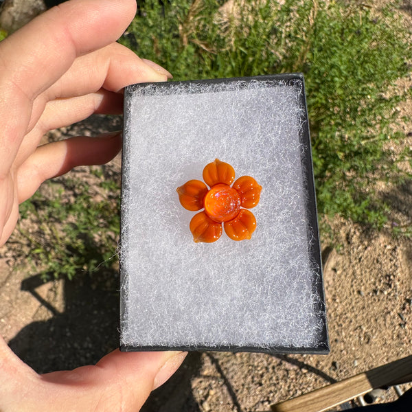 Dichro Flower Pendant Orange Swirl