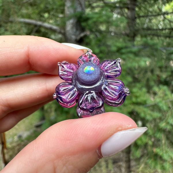 Mini Spinner Flower Pendant Royal Jelly & Wildberry Satin