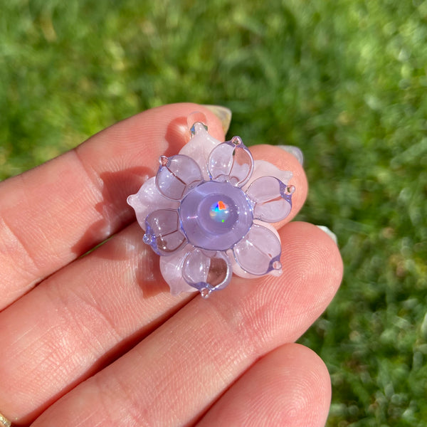 Mini Spinner Flower Pendant Bubblegum Lavender