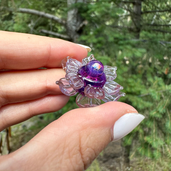 Mini Spinner Flower Pendant Royal Jelly & Opal Lavender