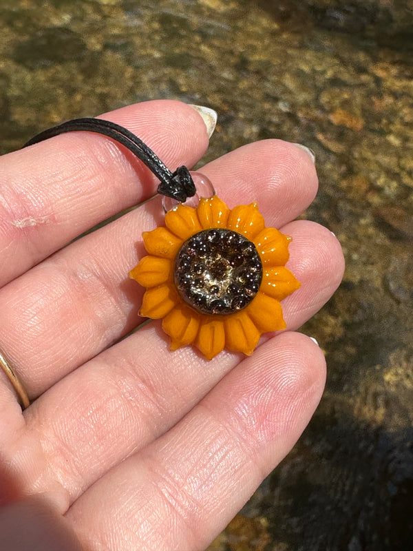 Sunflower Glass Pendant