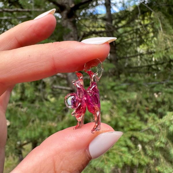Mini Spinner Flower Pendant Telemagenta and Peach Opal