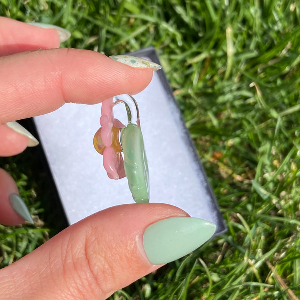 Leaf & Flower Mini Pendant Blush Yellow Mint