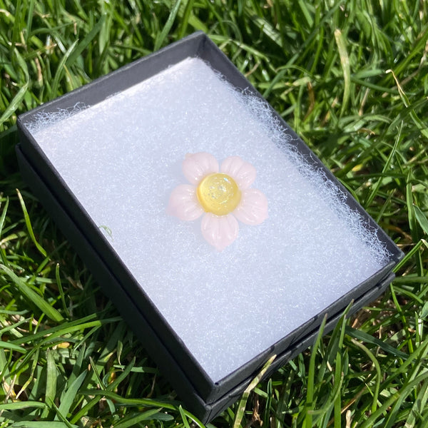 Dichro Flower Pendant Bubblegum & Yellow