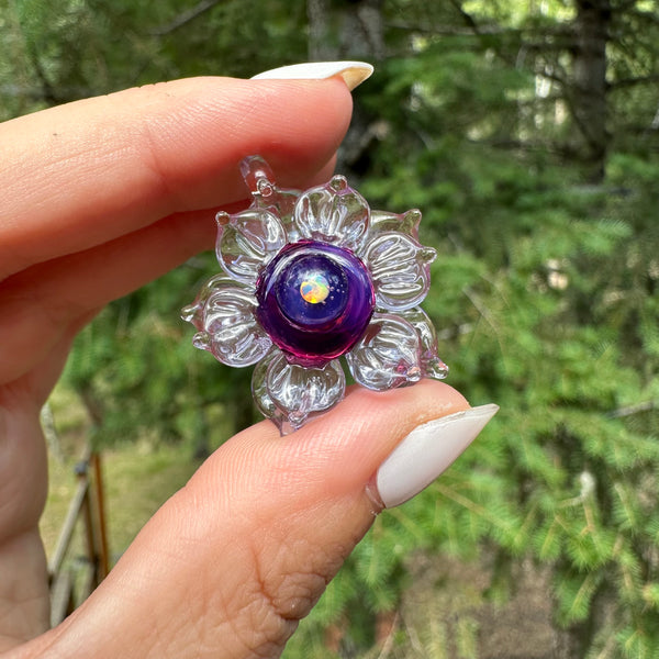 Mini Spinner Flower Pendant Royal Jelly & Opal Lavender