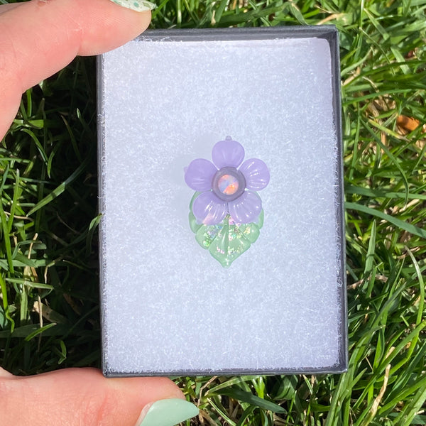 Leaf & Flower Mini Pendant Purple And Mint