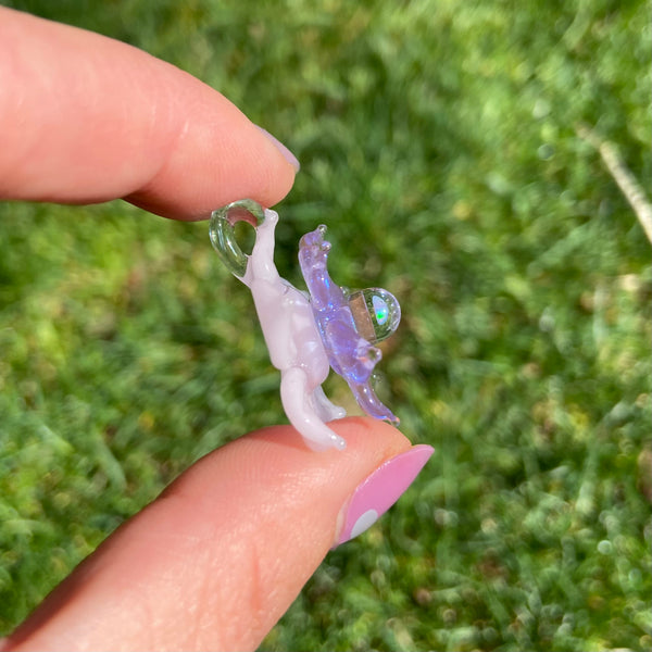 Mini Spinner Flower Pendant Bubblegum Lavender