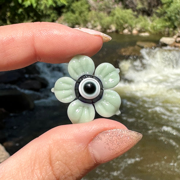 Evil Eye Protection Flower Pendant Mint