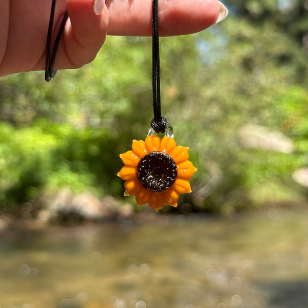 Sunflower Glass Pendant
