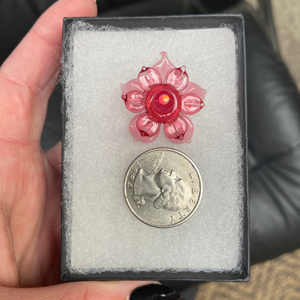 Mini Spinner Flower Pendant Blush and Telemagenta