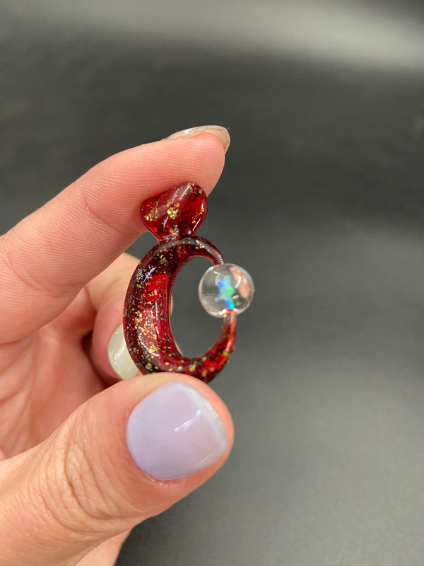 Sparkle Moon Spinner in Red and Gold